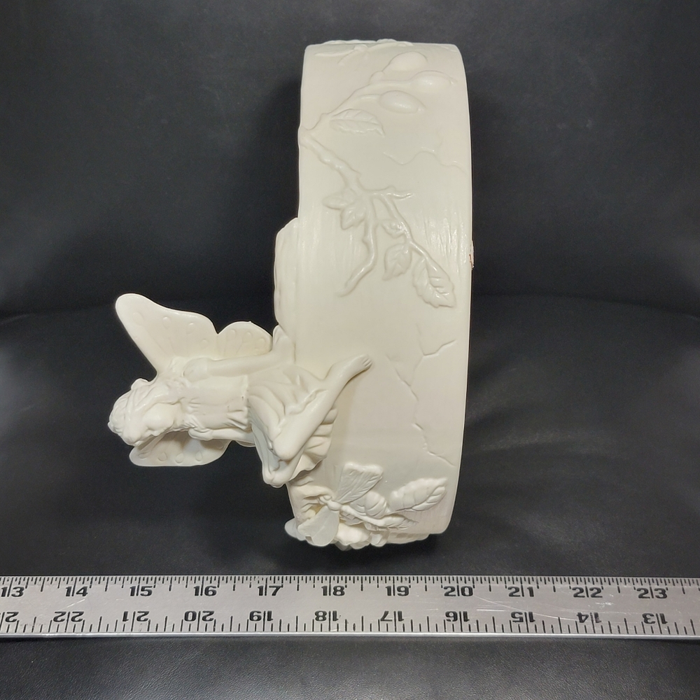 Vtg PartyLite Ivory Angel Spring Song Fairy Dragonfly Candle Holder Trinket Bowl - Picture 16 of 16